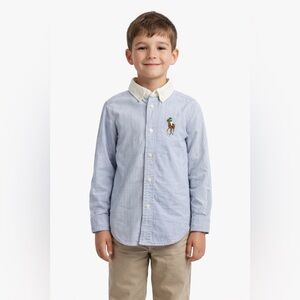 Ralph Lauren Light Blue Striped Button Down Shirt